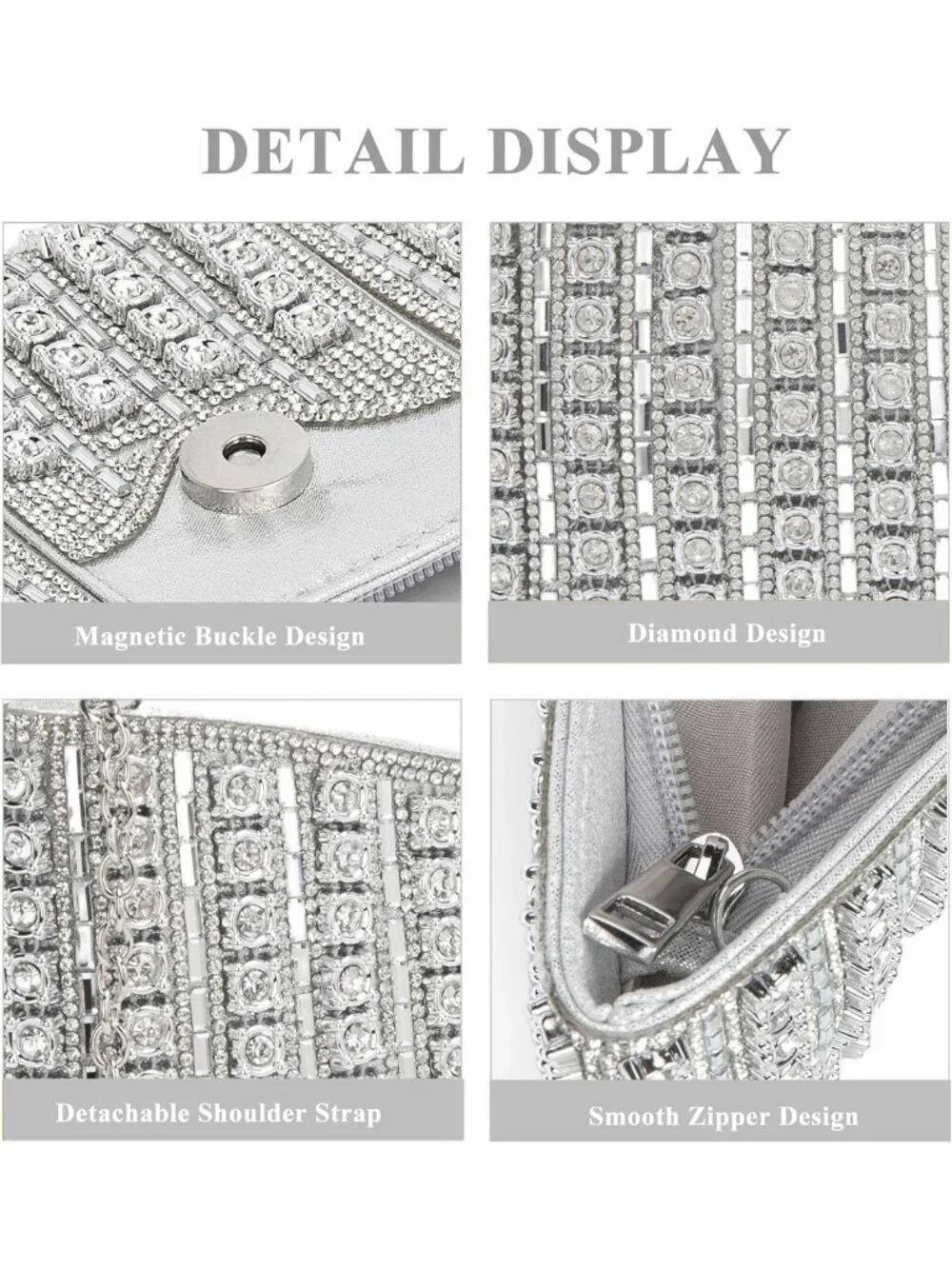 Elegant Bowknot Rhinestone Clutch Purse | Crystal Evening Bag with Chain Strap